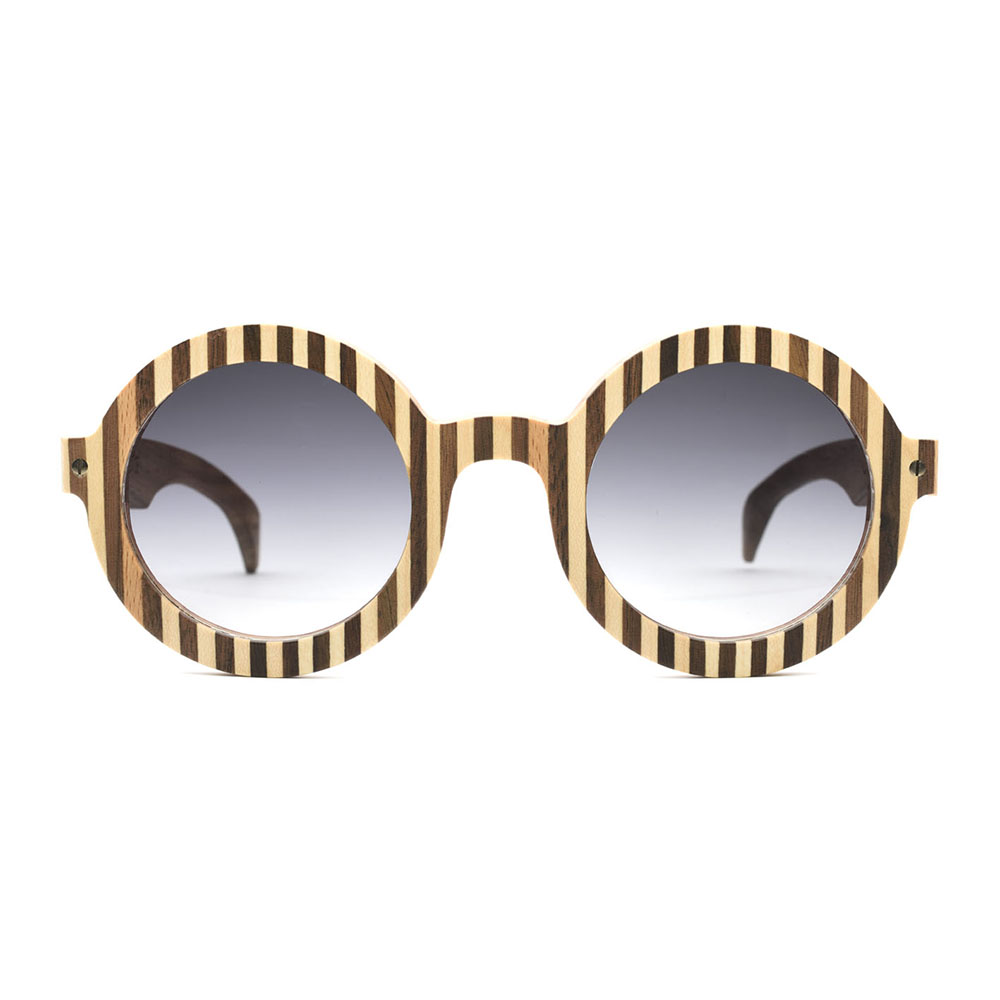 wooden round eyewear