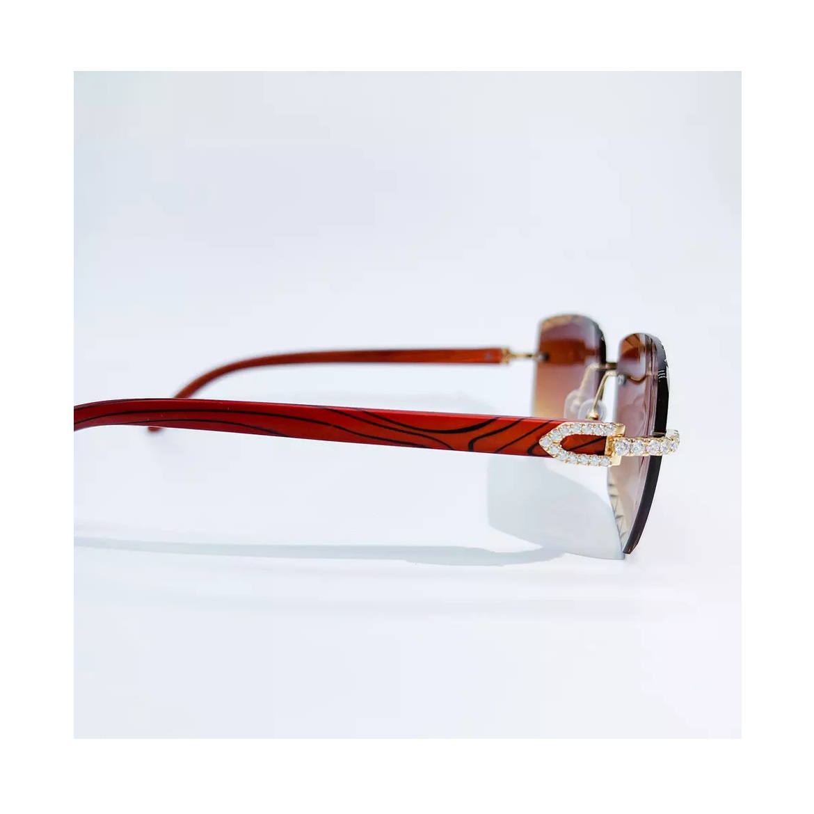 Luxury18k Gold Glasses Frames Fashion Customizable Eyewears Natural gem diamond glasses