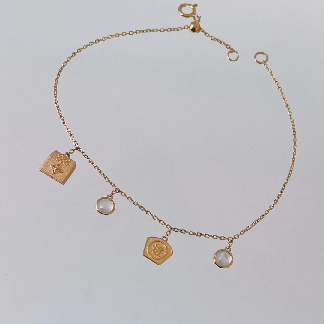 Ice small jadeite inlaid with 18K gold bracelet, i