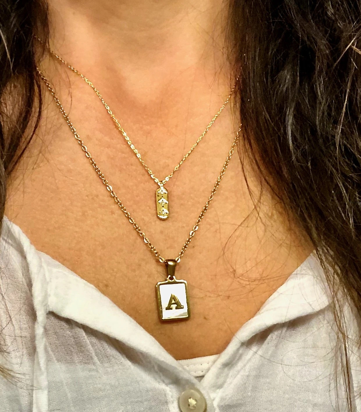 18K Gold Stainless Steel Letter A-Z Initial Neckla