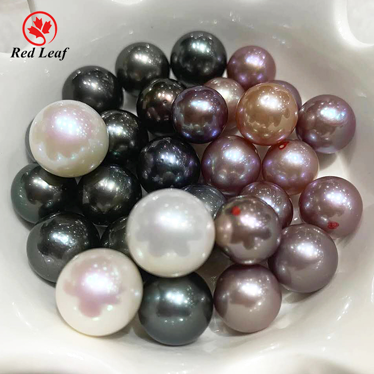 Redleaf Gemstone Jewelry Loose Pearl12.0mm-13.0mm Silver  Natural Precious Round Pearl for Jewelry M