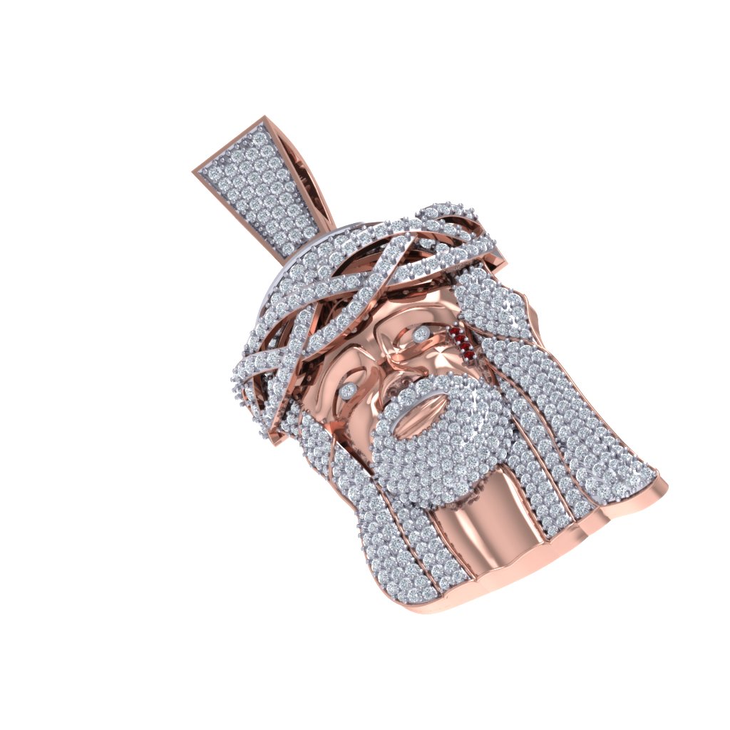 God Jesus famous style 10KT Yellow White Gold Unisex Hiphop style  Natural Diamond Pendant at Wholes