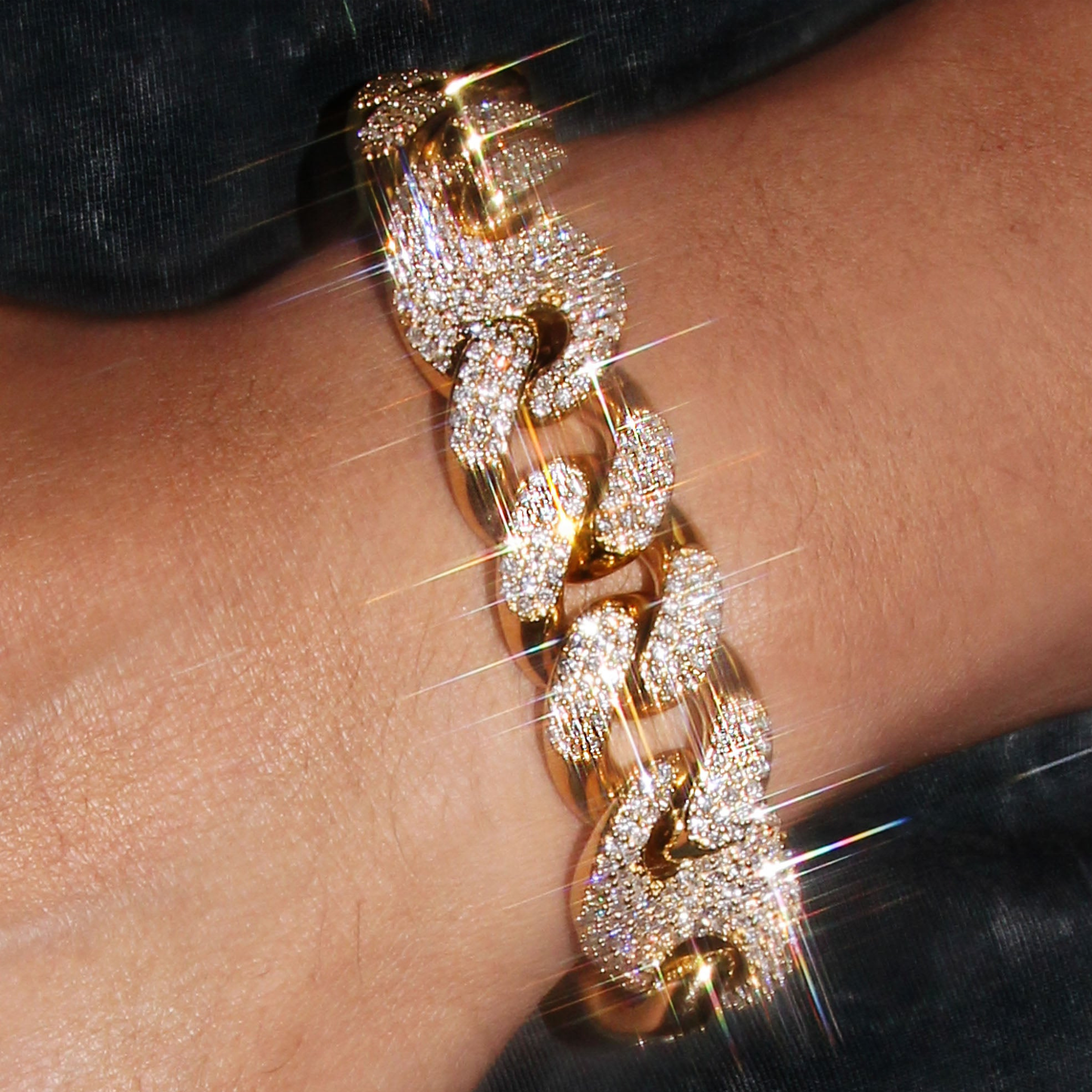 Custom VS-SI Natural Diamond Cuban Link Bracelet  10mm 20mm Hip Hop Necklace Men 925, 10k to 14k Gol