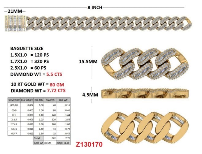 Miami Cuban link chain- 10kt yellow Gold 100-400 Grams Necklace Chain, hip hop Jewelry