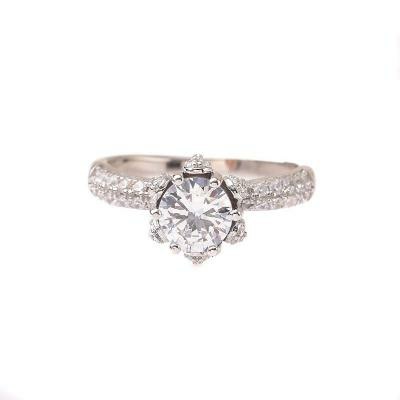 Luxury Fashion Pure 18K Gold Pawnable Moissanite Diamond Rings Women Ladies Female Bridal Engagement