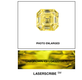 Megan high quality  Price Of 7.09*7.06)4.47mm Asscher cut2.06 Carat fancy vivid yellow Diamond Synth