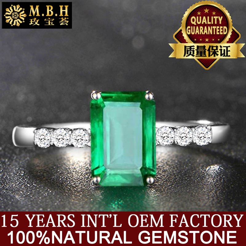 Sgarit Custom Jewellery Drop Shipping Fine Jewelry 18K Gold Natural Gemstone 1.5Ct Green Emerald Rin