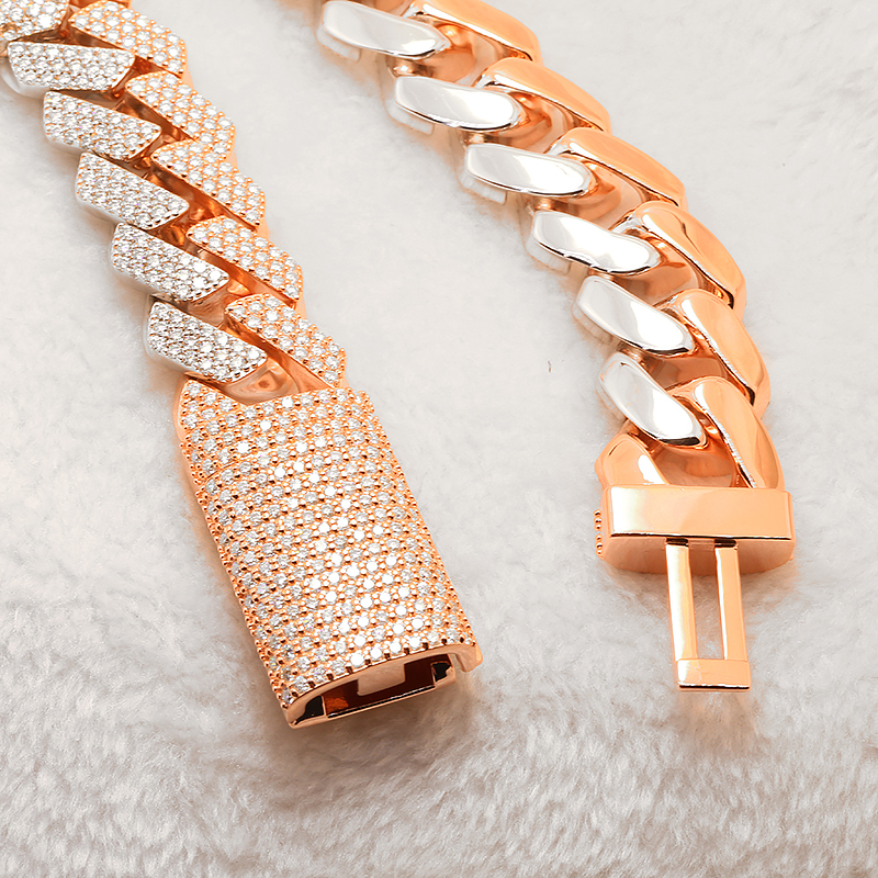 AEAW Miami Cuban Link Chain Choker Necklace Sterling Silver 925 Over 12mm Fully Moissanite Hip Hop i