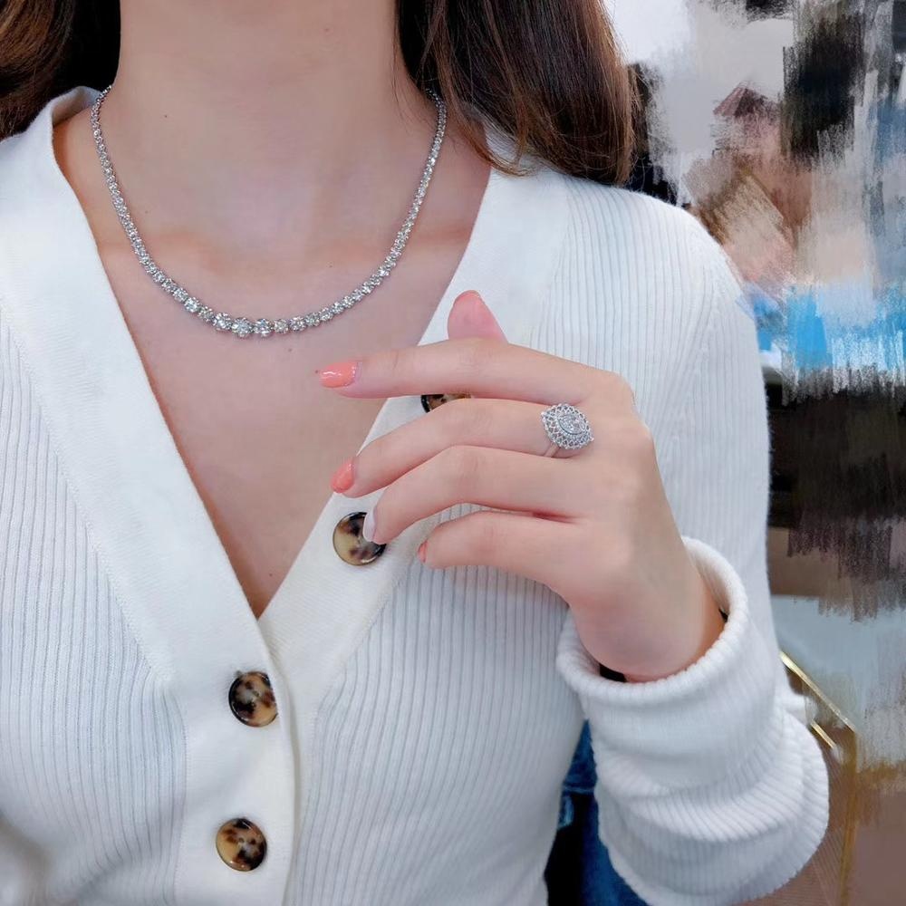 Diamond Tennis Chain Necklace Jewelry Wholesales 18K 5 Carat Gold Jewelry Designs Necklaces Dobay Fa