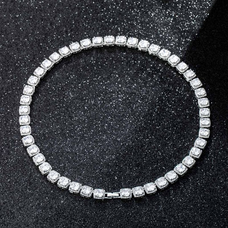Wholesale Cuban Link Chain Moissanite Diamond 925 silver Tennis Cuban Link Chain Hip Hop Jewelry For