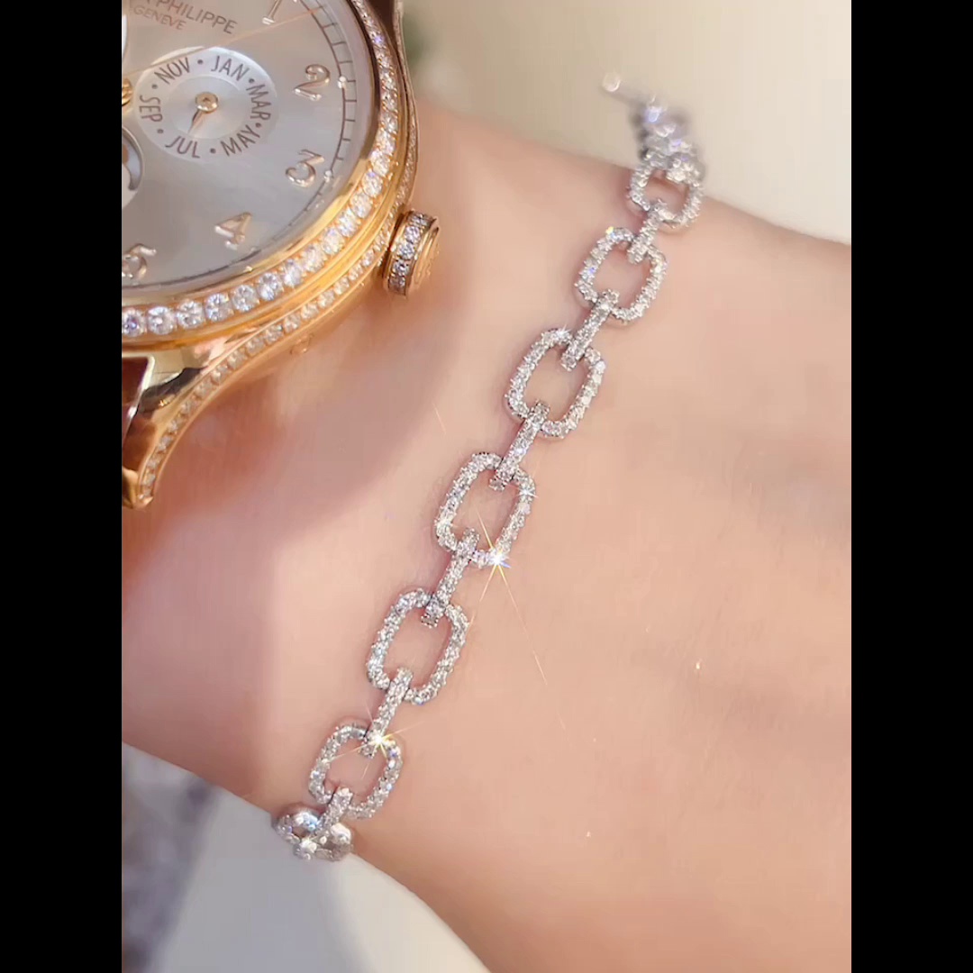Xinfly 2.37 Carat Natural Diamond Original Gold Pure 18K Bracelet Fine Jewelry