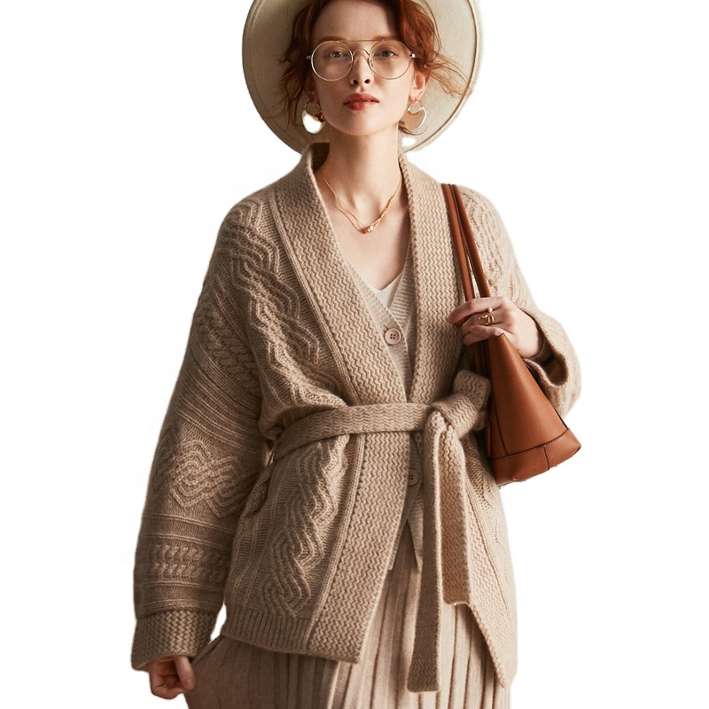Lady top open front cardigan women solid color plus size sweaters long sleeve cashmere coat women wi