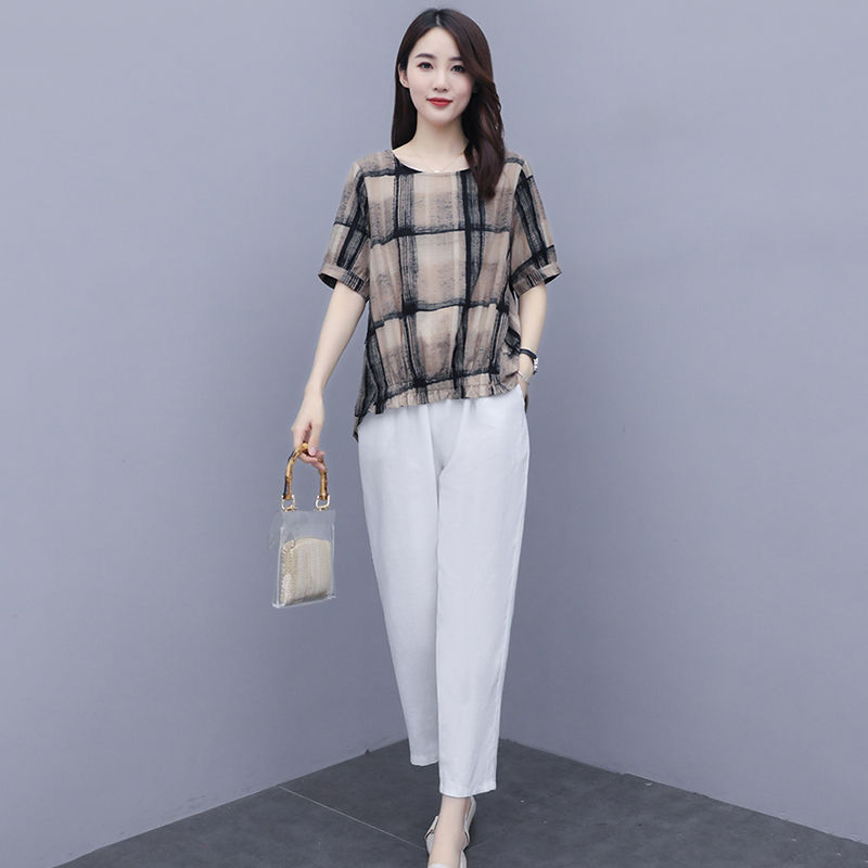 Women's Plus Size Fashion Casual Round Neck Short Sleeve Blouse