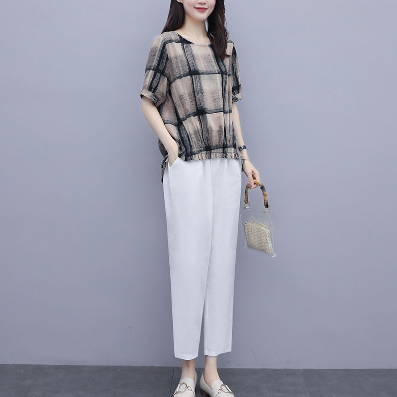 Women's Plus Size Fashion Casual Round Neck Short Sleeve Blouse
