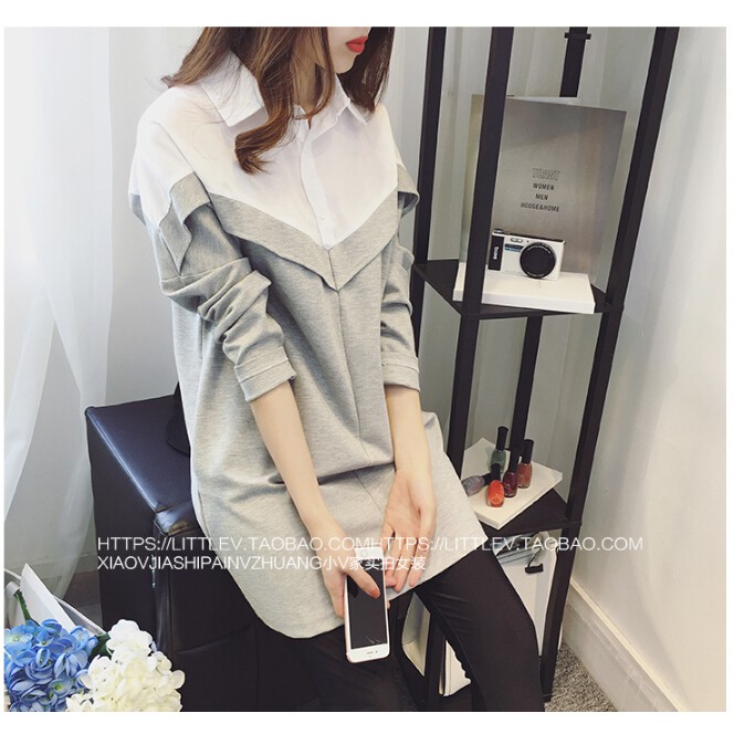 Woman Blouse Loose Long Sleeved oversize Shirt Korean Casual Top Fashion Dresses