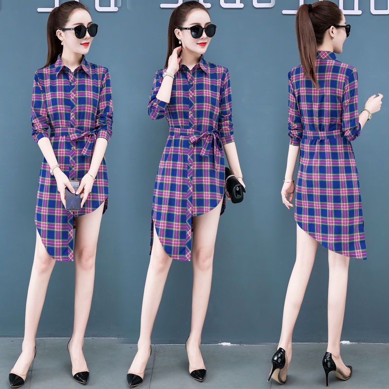 S - 5XL Striped Plaid Irregular Shirt Women Oversized Blouse Female Plus Size Irregular Top Blouse K