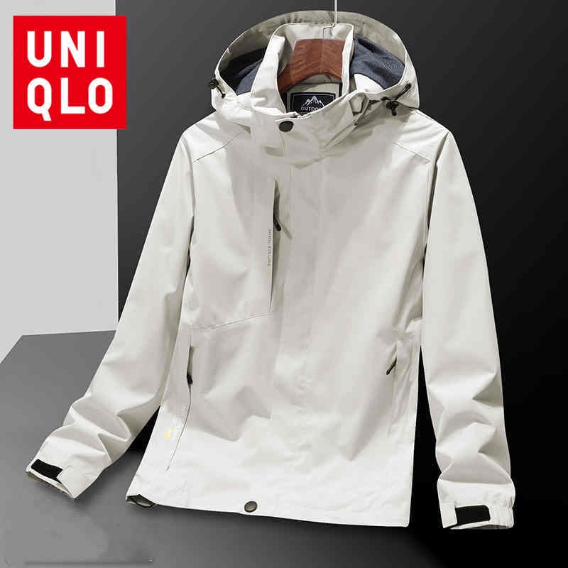 Uni--qlo Women Waterproof Hooded Jackets Outdoors Fashion Hiking High Quality Warm Windproof Coat
